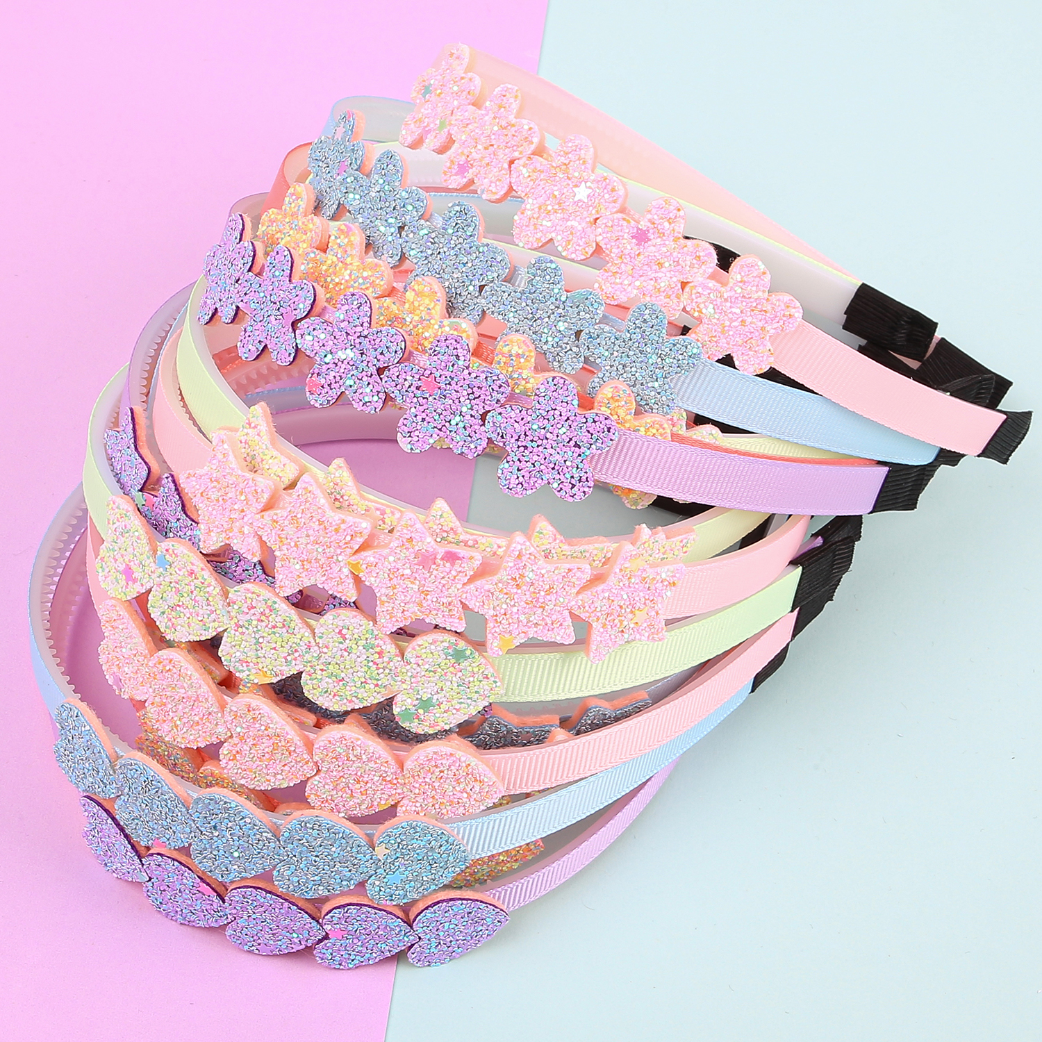 Art And Craft Hair - 5PCS Glitter Star Headbands Girls Sparkly