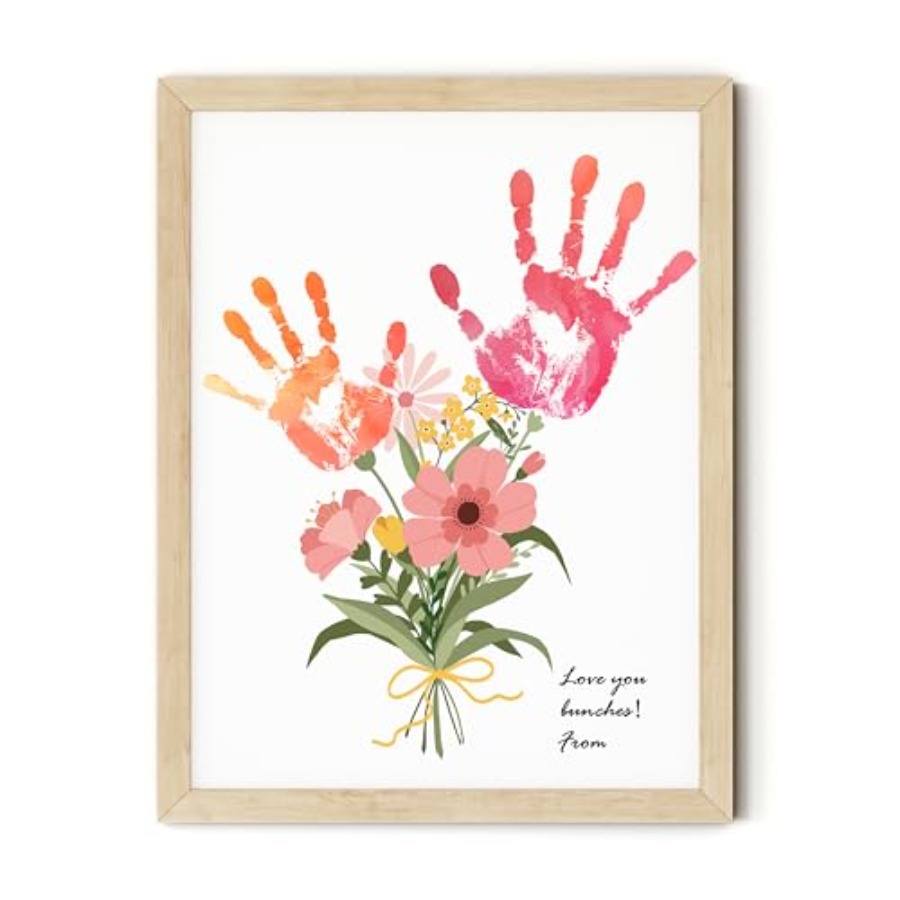 Art & Craft Paper For Kids - Flower Bouquet Handprint Art Craft DIY