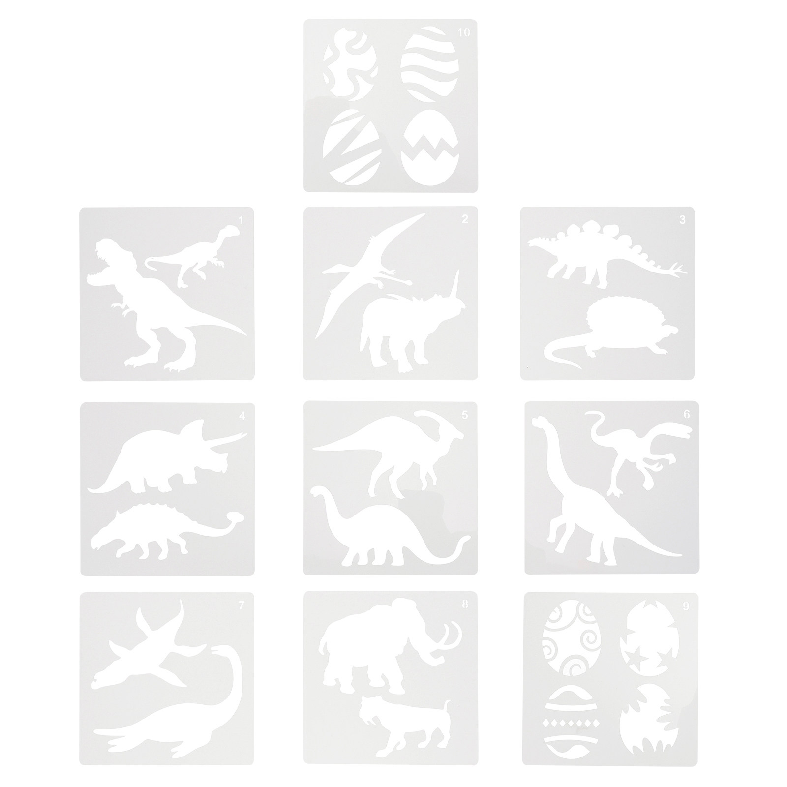 Art Craft Dinosaurs - 10Pcs Dinosaur Painting Template Reusable Kids