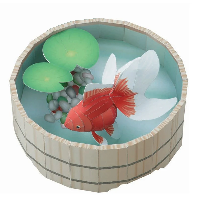 Art Craft Cardboard - Goldfish Fish Origami Art Mini 3D