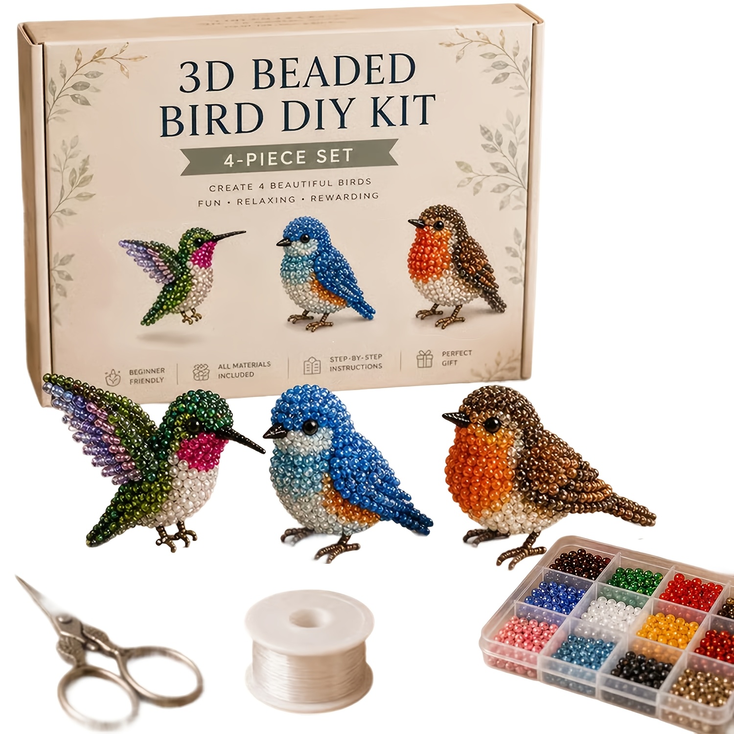 Art Craft Kit - 2026 Mini 3D Beaded Animal Set,