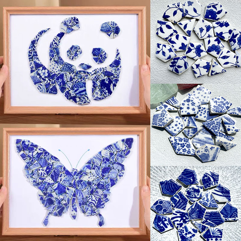Art Craft Hobbies - 100g Oval Ceramic Mosaic Tiles Multi