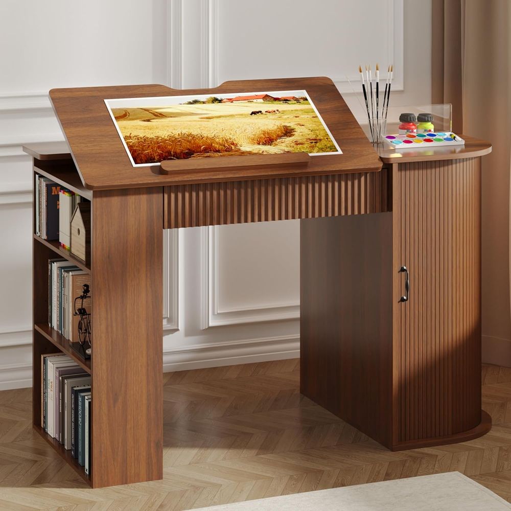 Art & Craft Paper For Kids - Storage Cabinet Desk with Shelves for