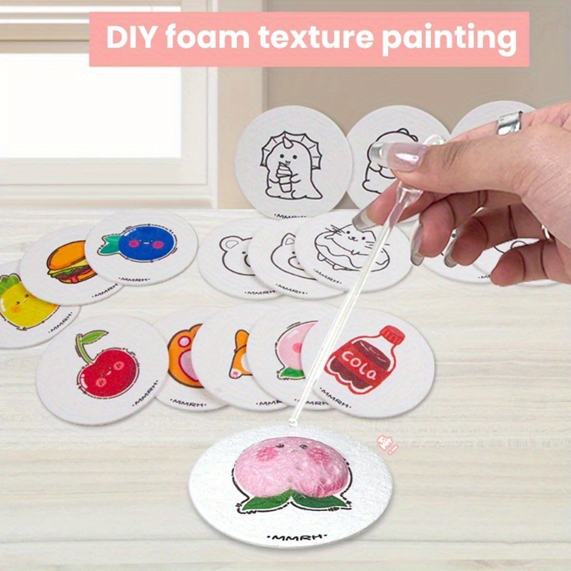 Art Craft Activities - 10Pcs Round/Flower/Love heart Board Paper, Foam