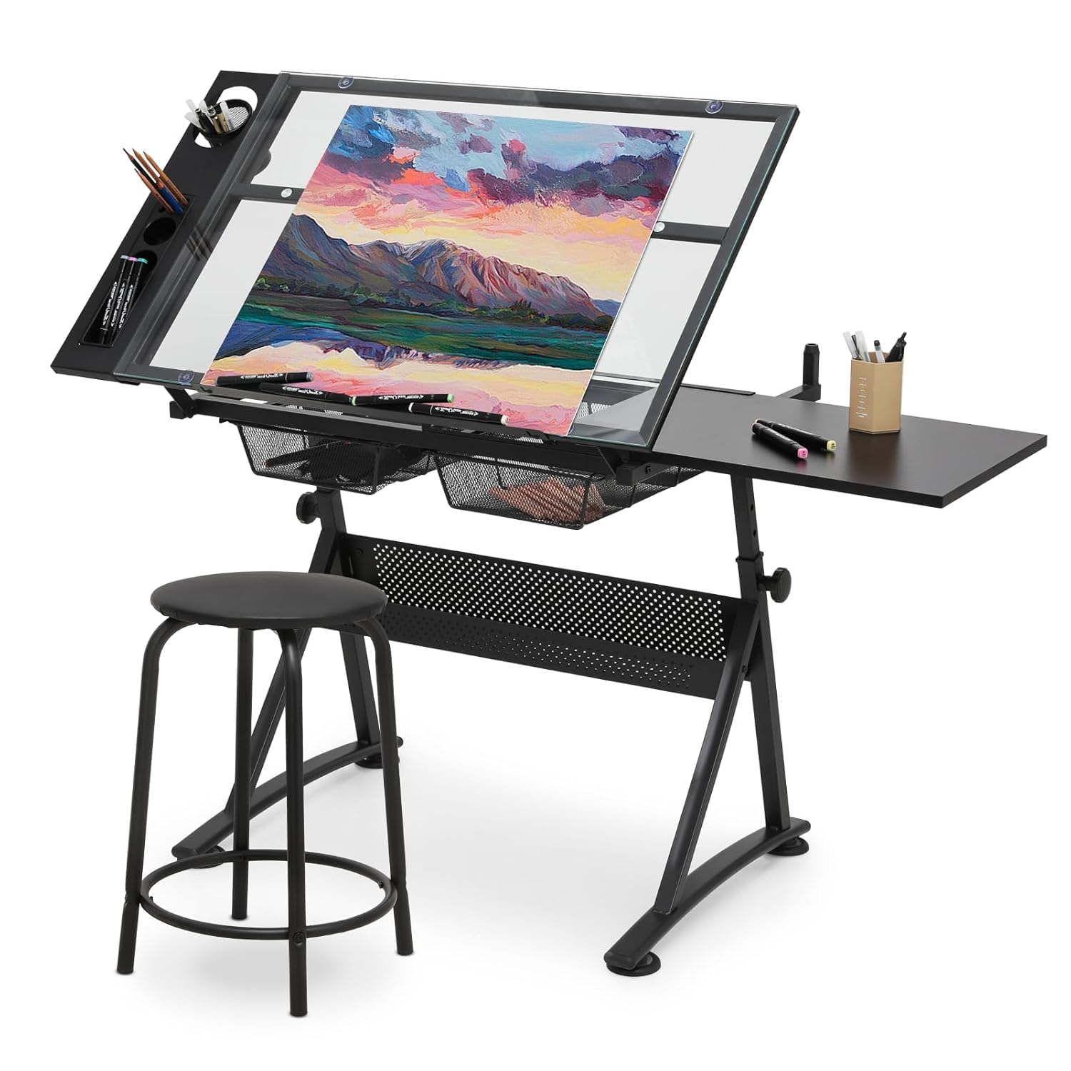 Art & Craft Paper For Kids - Drafting Table with Height Adjustable Glass