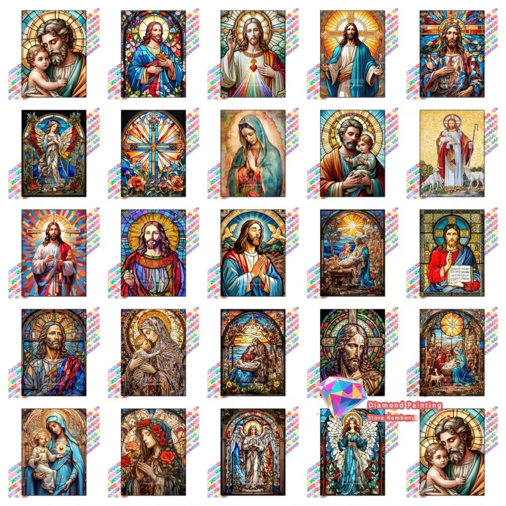 Art Y Craft - 1PC frameless Easter Jesus Square Round