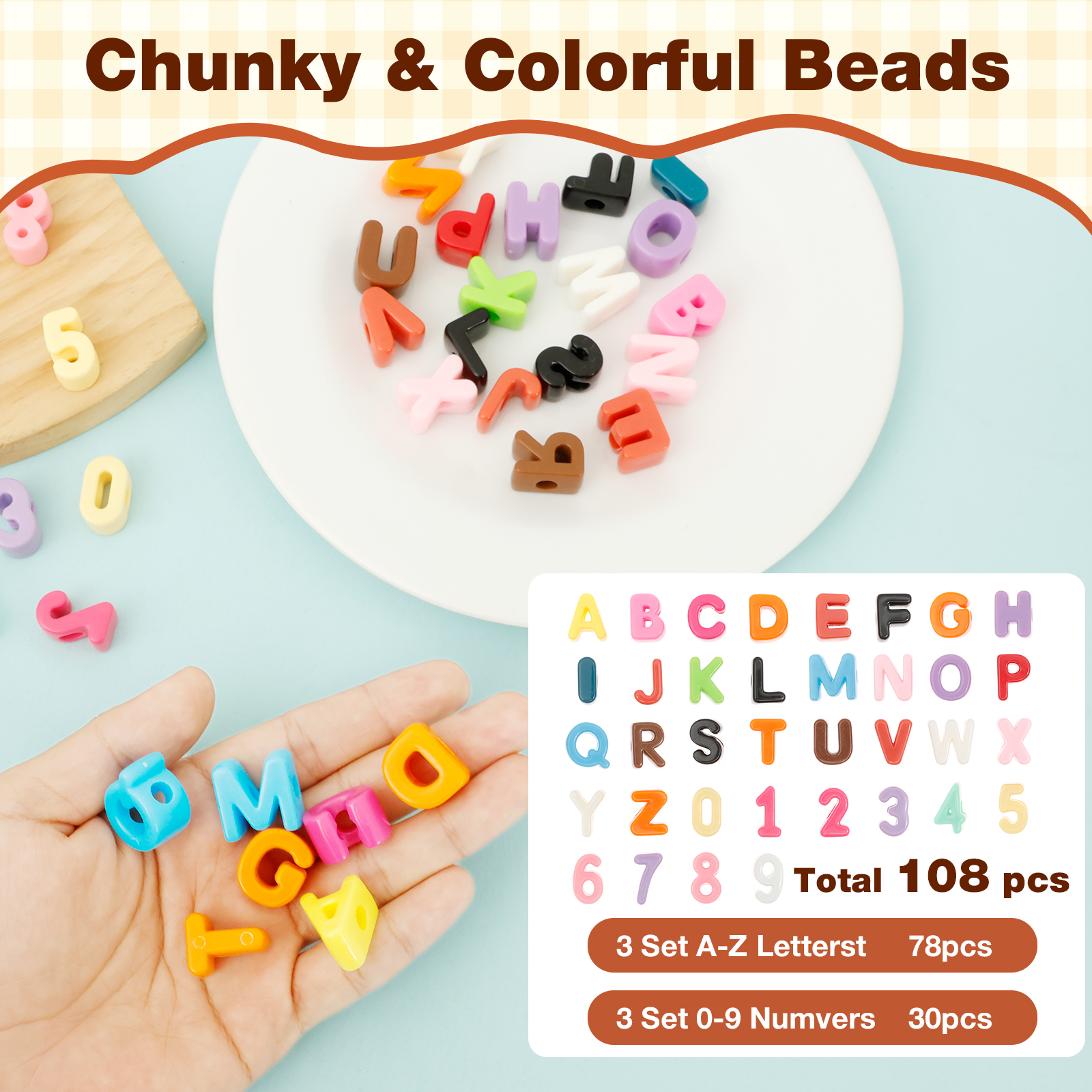 36/108Pcs 6mm Hole Chunky Acry - Art And Craft Letter Z review and price