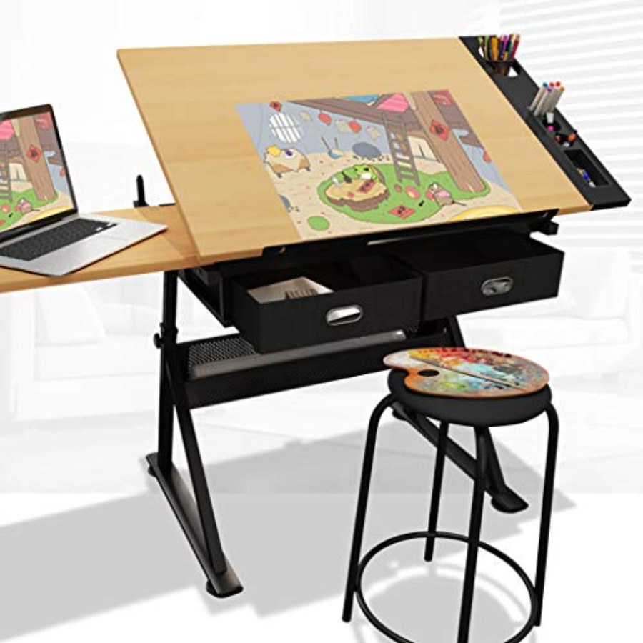 Drafting Table with Storage He - Art & Craft Paper For Kids review and price