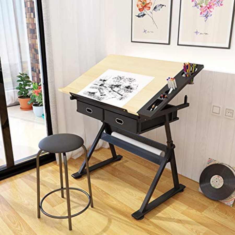 Drafting Table with Storage He - Art & Craft Paper For Kids review and price