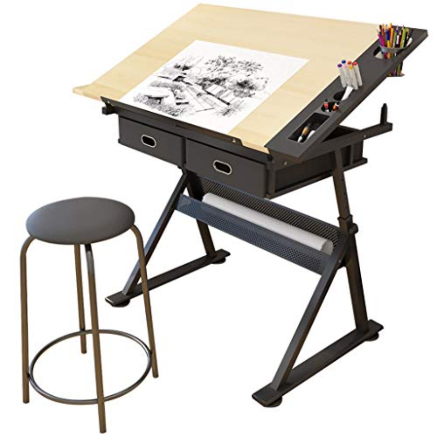 Drafting Table with Storage He - Art & Craft Paper For Kids review and price
