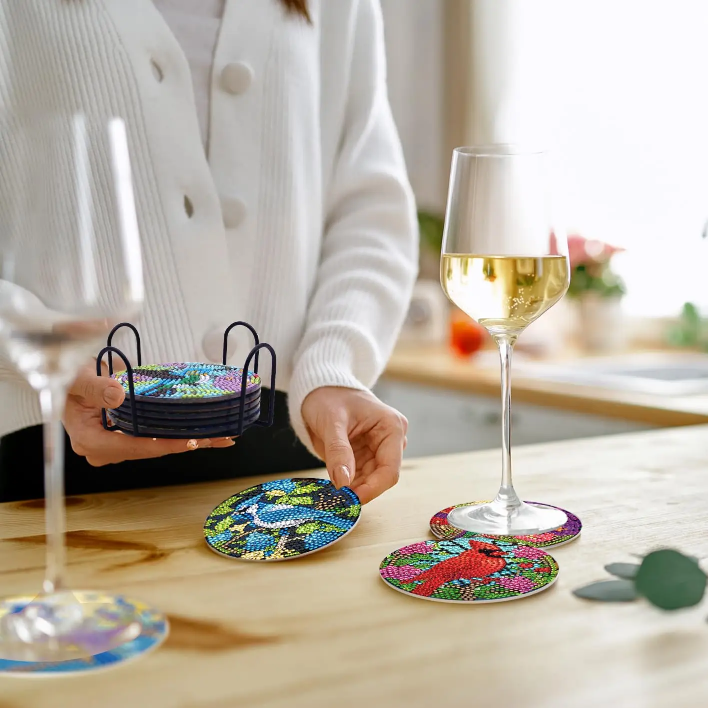 8Pcs DIY Diamond Painting Coas - Art Craft Cup review and price