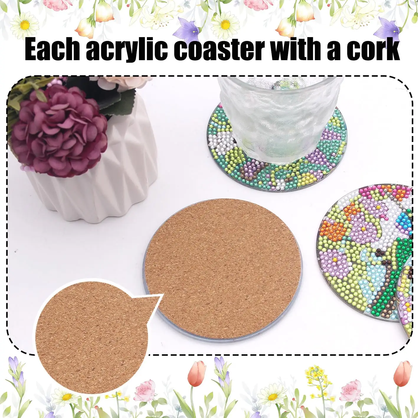 8Pcs DIY Diamond Painting Coas - Art Craft Cup review and price