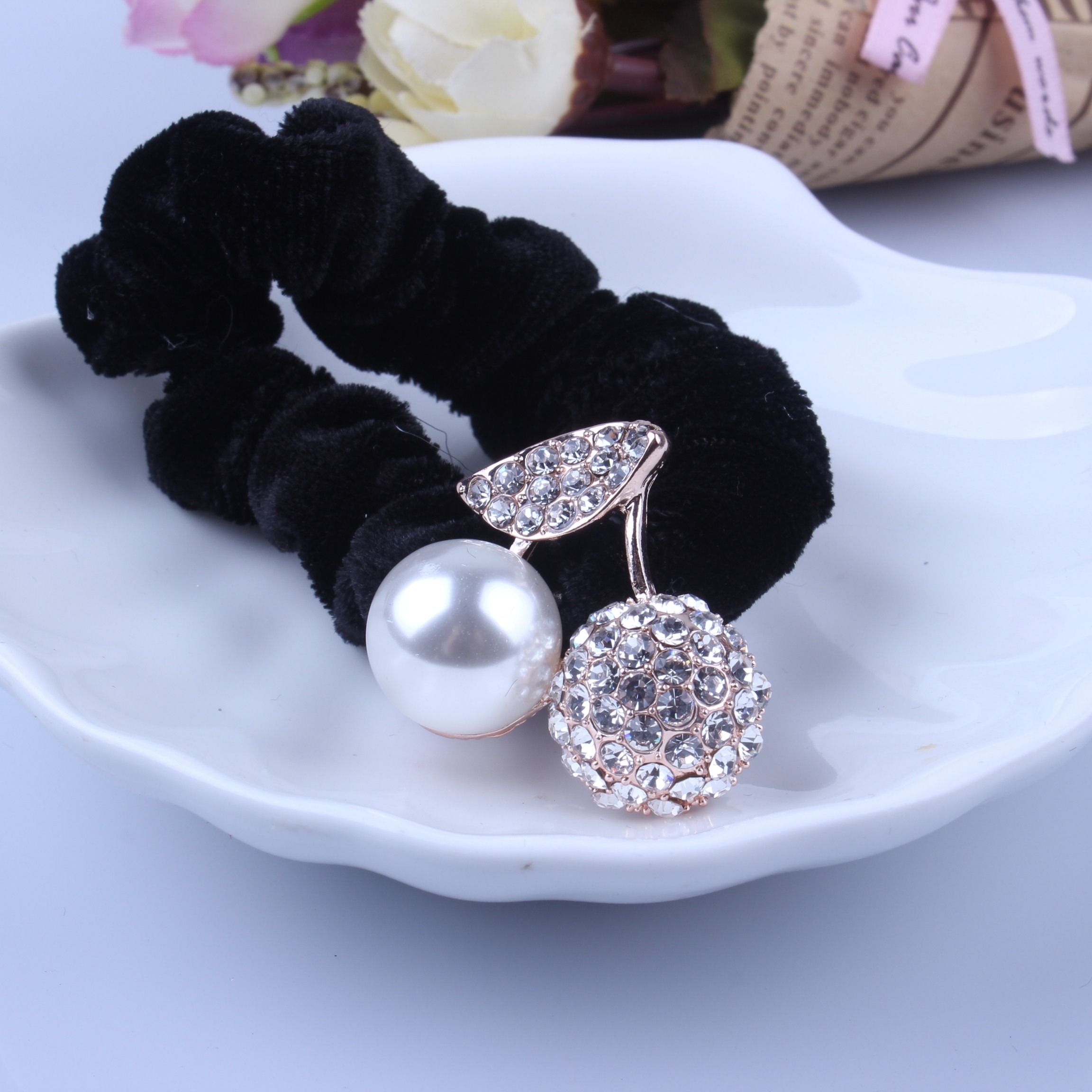 1 PC Black Velvet Scrunchies P - Art And Craft Hair review and price