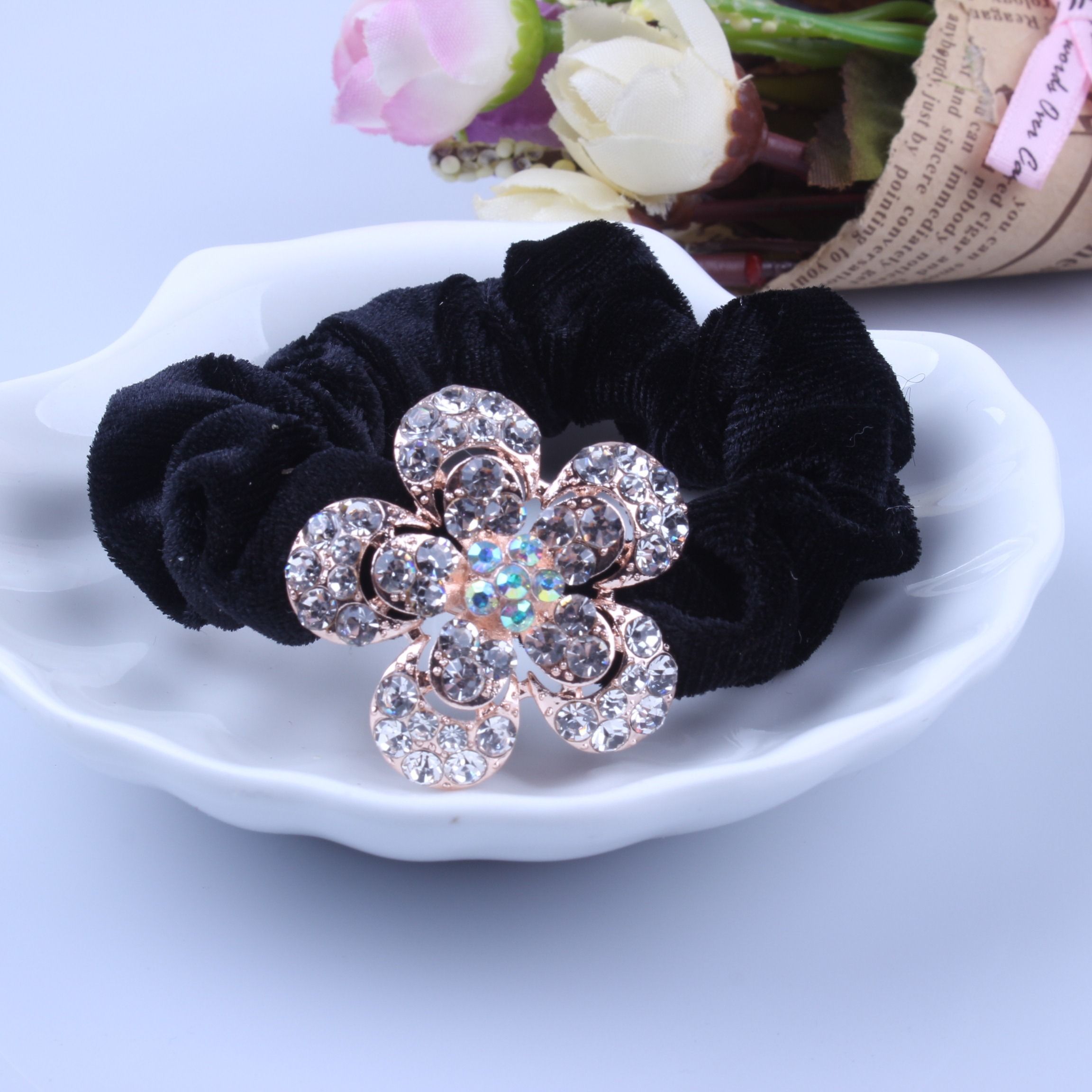 1 PC Black Velvet Scrunchies P - Art And Craft Hair review and price