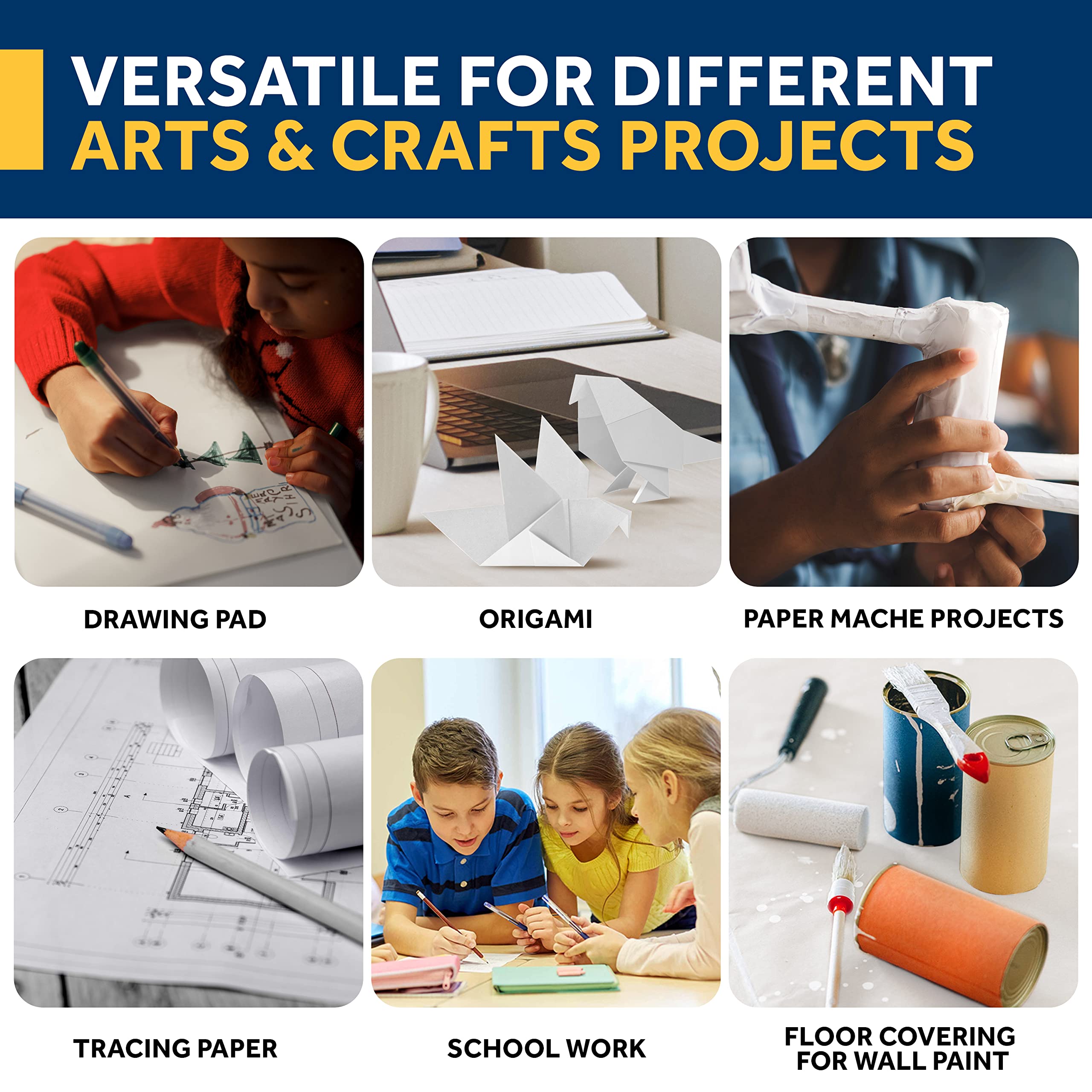 Kraft Craft Paper Roll White P - Art Craft Activities review and price