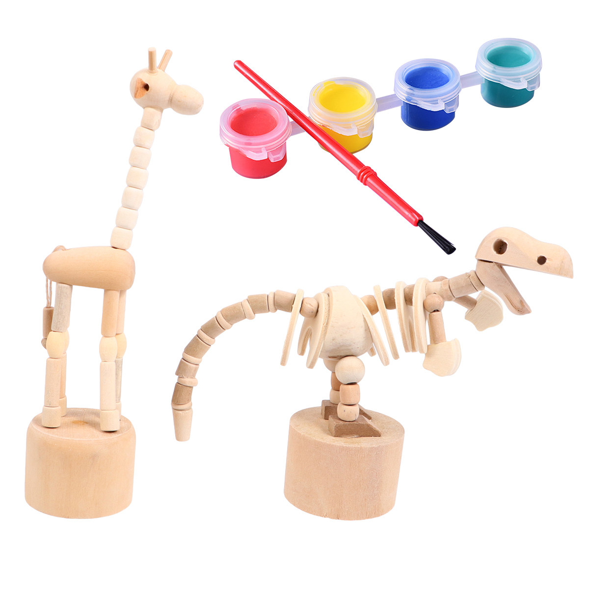 2Pcs Unfinished Solid Hardwood - Art Craft Dinosaurs review and price