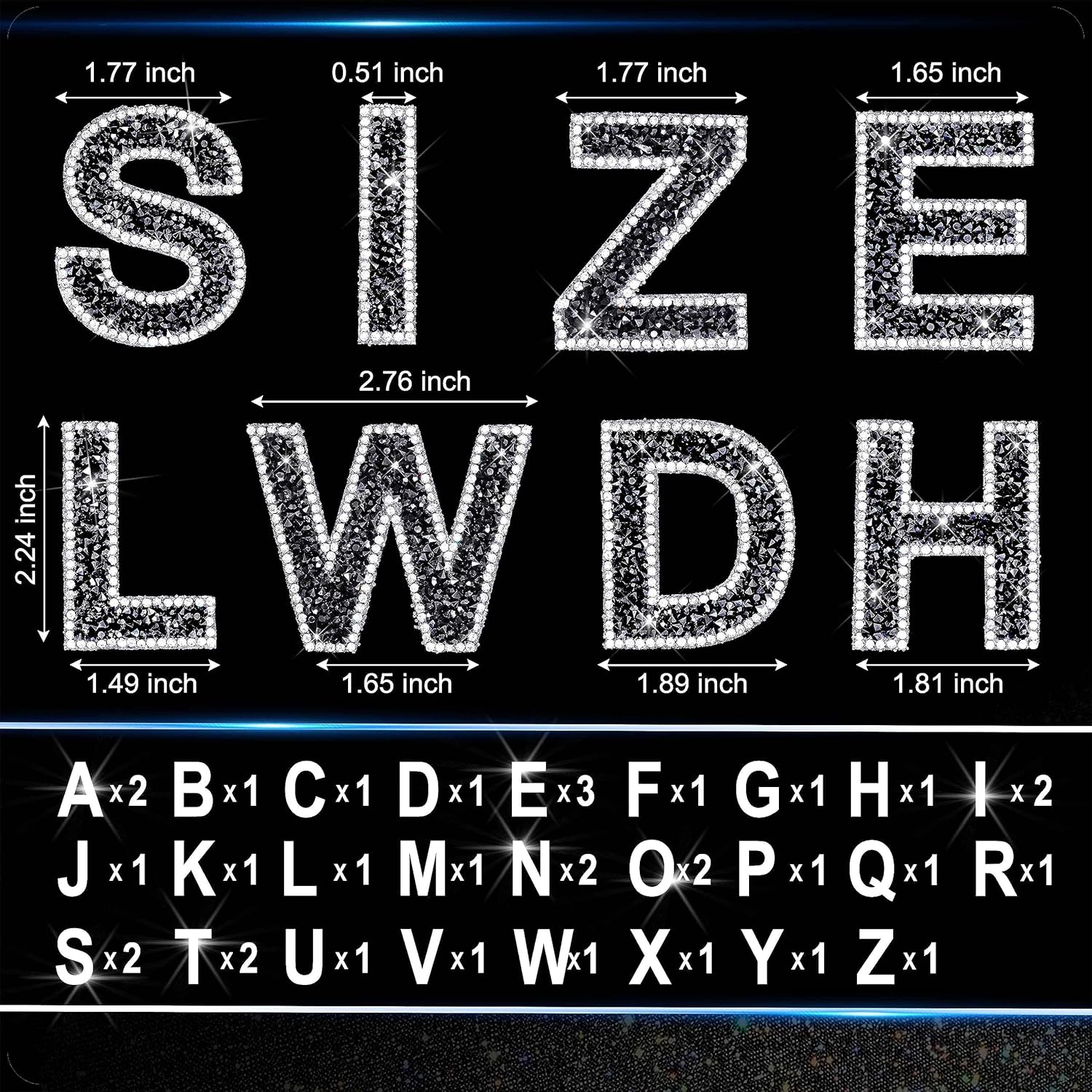 34Pcs Rhinestone Letter Sticke - Art And Craft Letter Z review and price