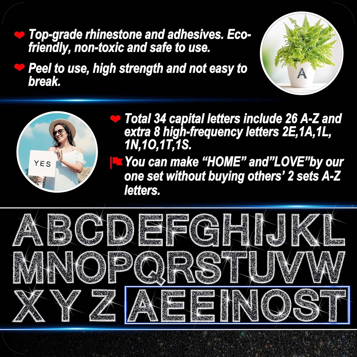 34Pcs Rhinestone Letter Sticke - Art And Craft Letter Z review and price