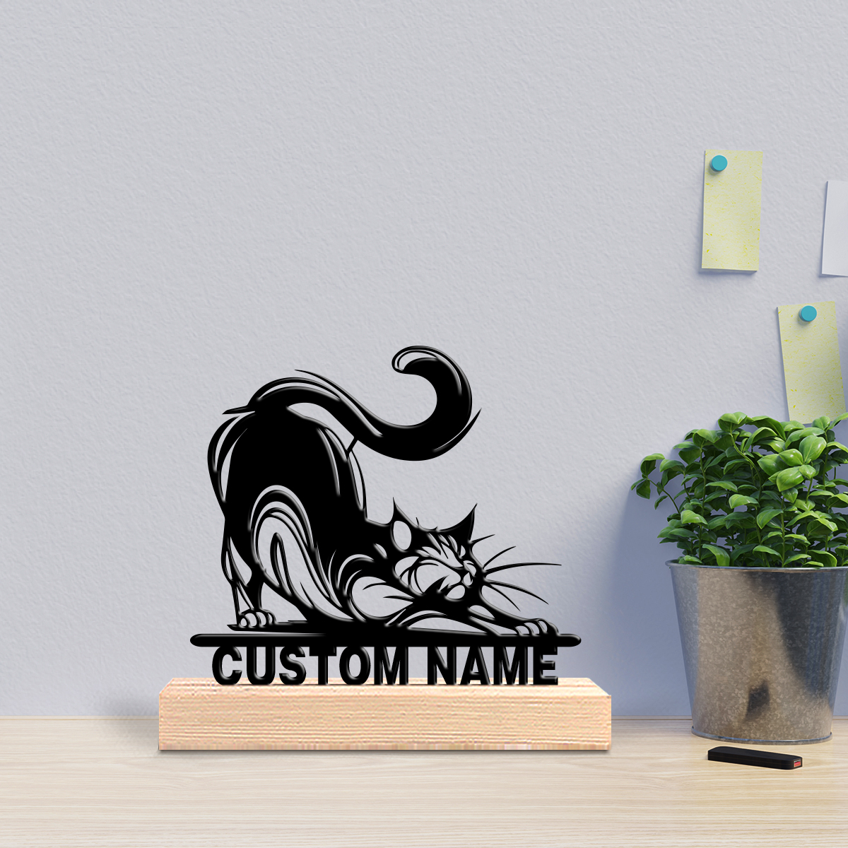 1pc Modern CAT Custom Text Met - Art Y Craft review and price