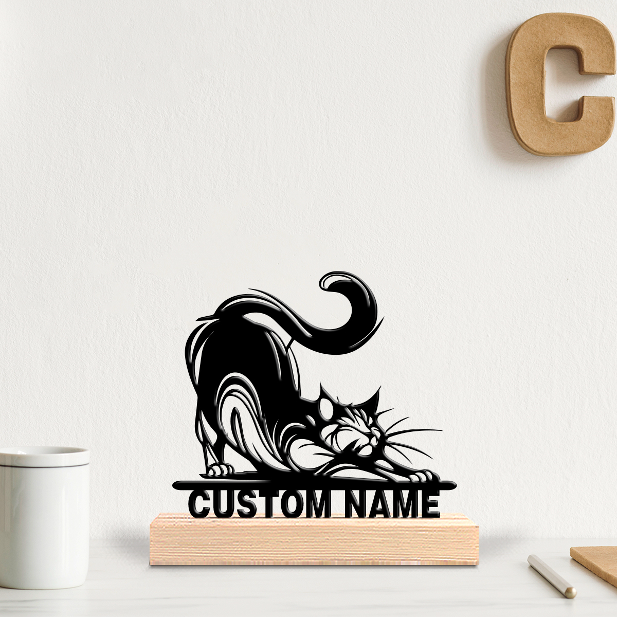 1pc Modern CAT Custom Text Met - Art Y Craft review and price
