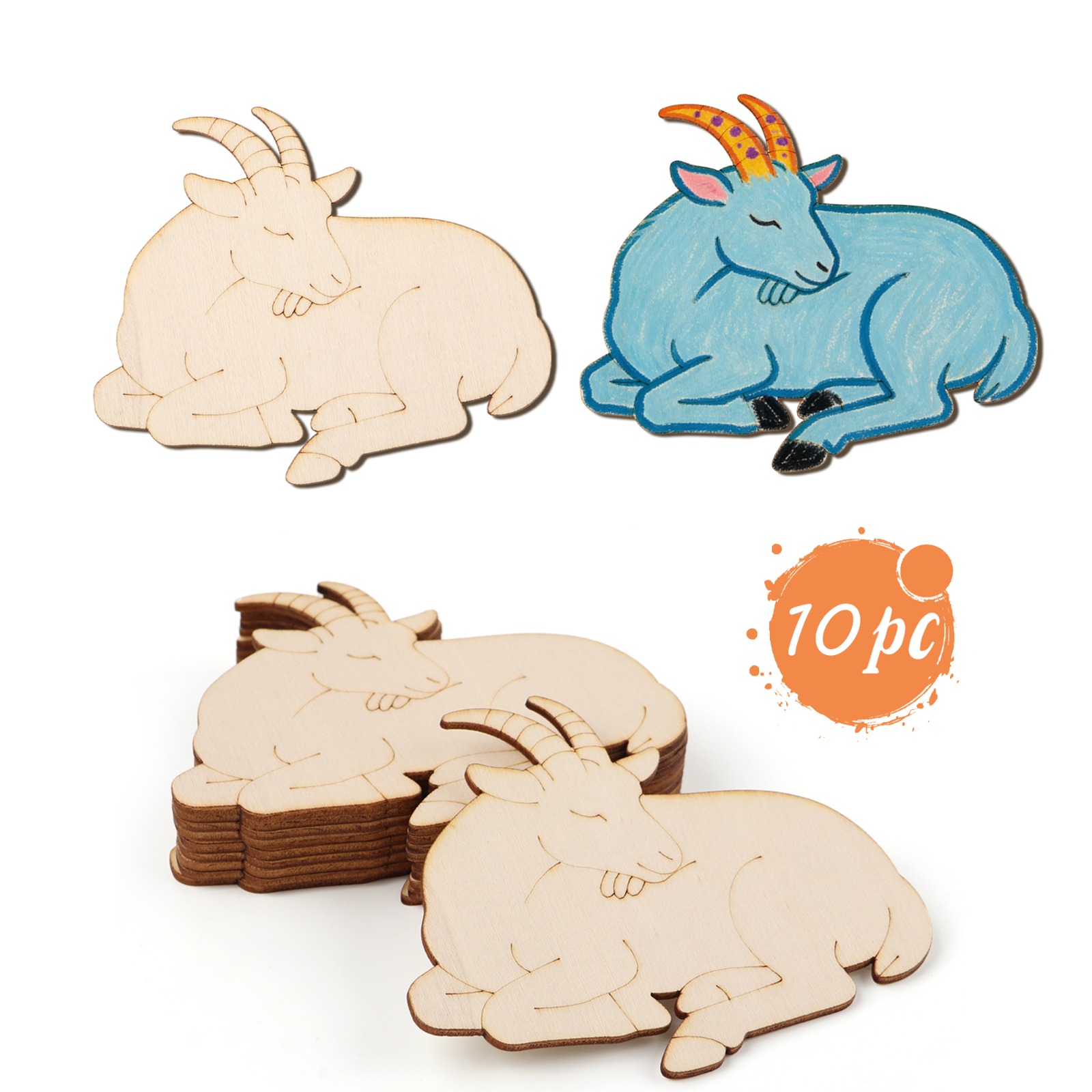 10pcs/set Unfinished Wood Shee - Art & Craft Paper For Kids review and price