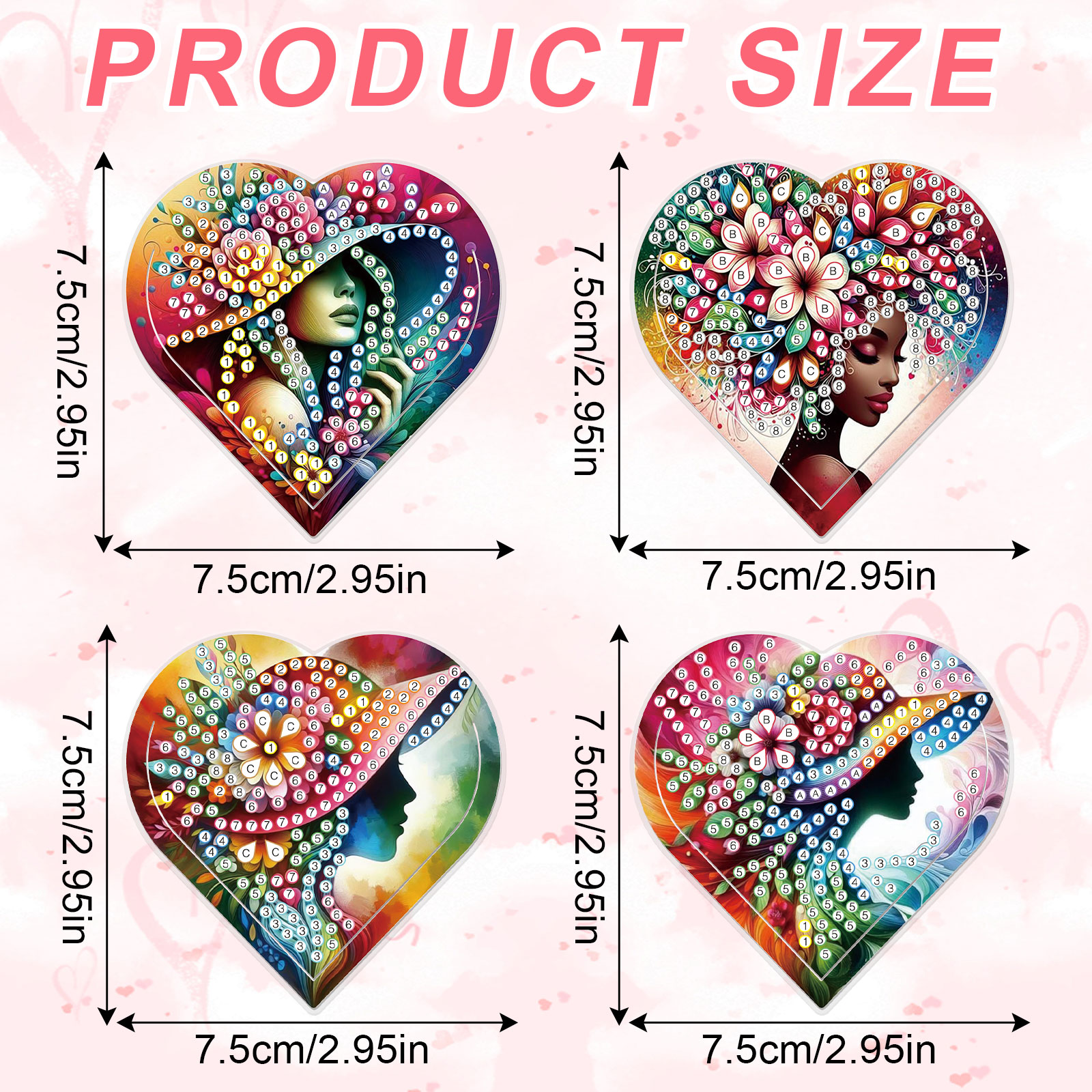 4PCS Diamond Painting Heart Sh - Art Craft Kit review and price