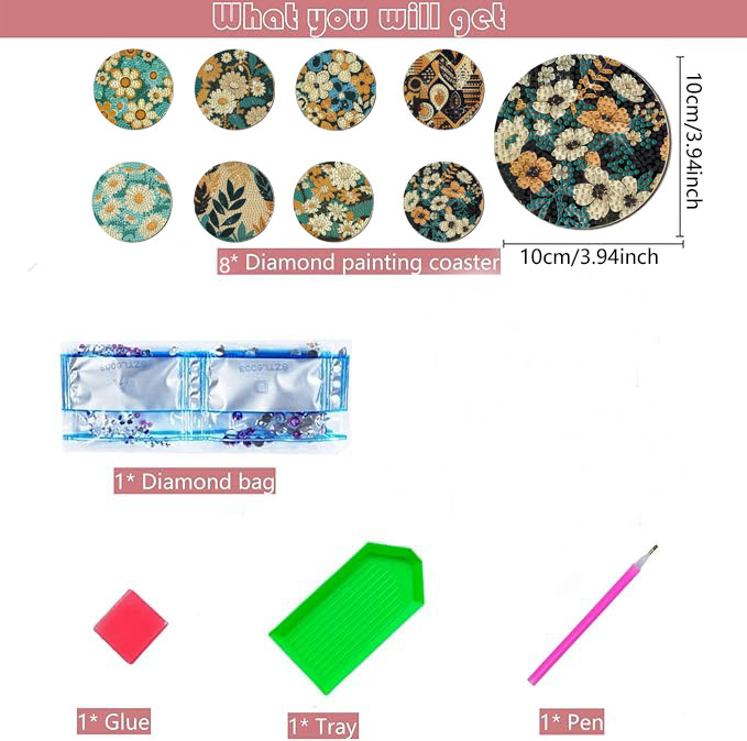 8 pieces DIY diamond Painting  - Art Y Craft review and price
